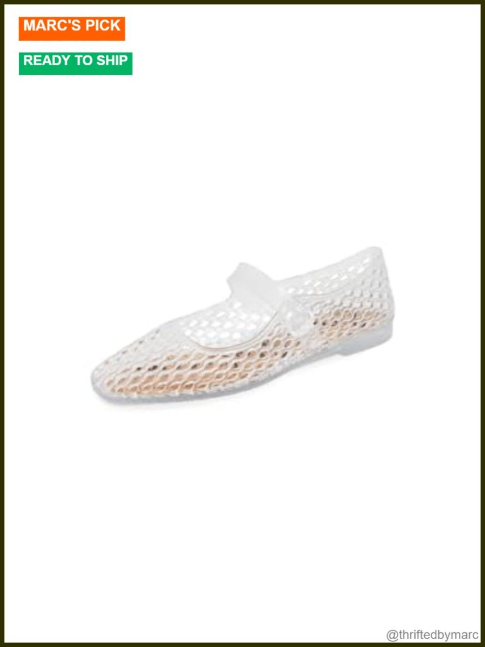 Jelly Flats Square Toe Buckle Breathable Casual Walking Shoes